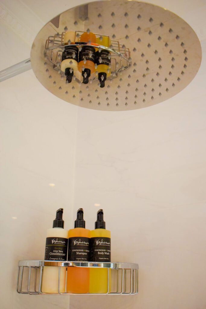 Our Hideaways have rainfall shower enclosures and luxury toileteries as standard