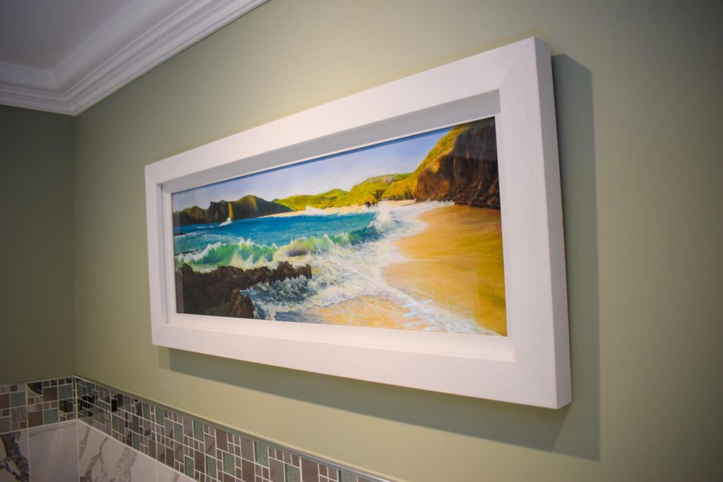Relax in the bath of our Skyfall Hideaway gazing up at this delightful seascape