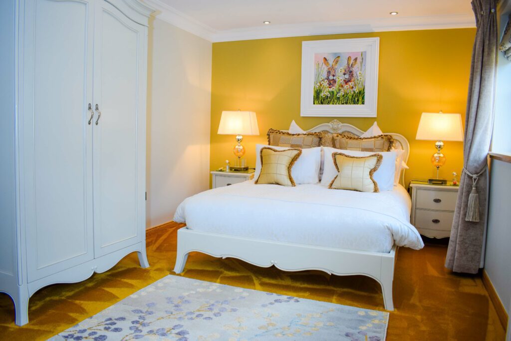 Our Skyfall Luxury Hideaway's bedroom is a haven of taste and style